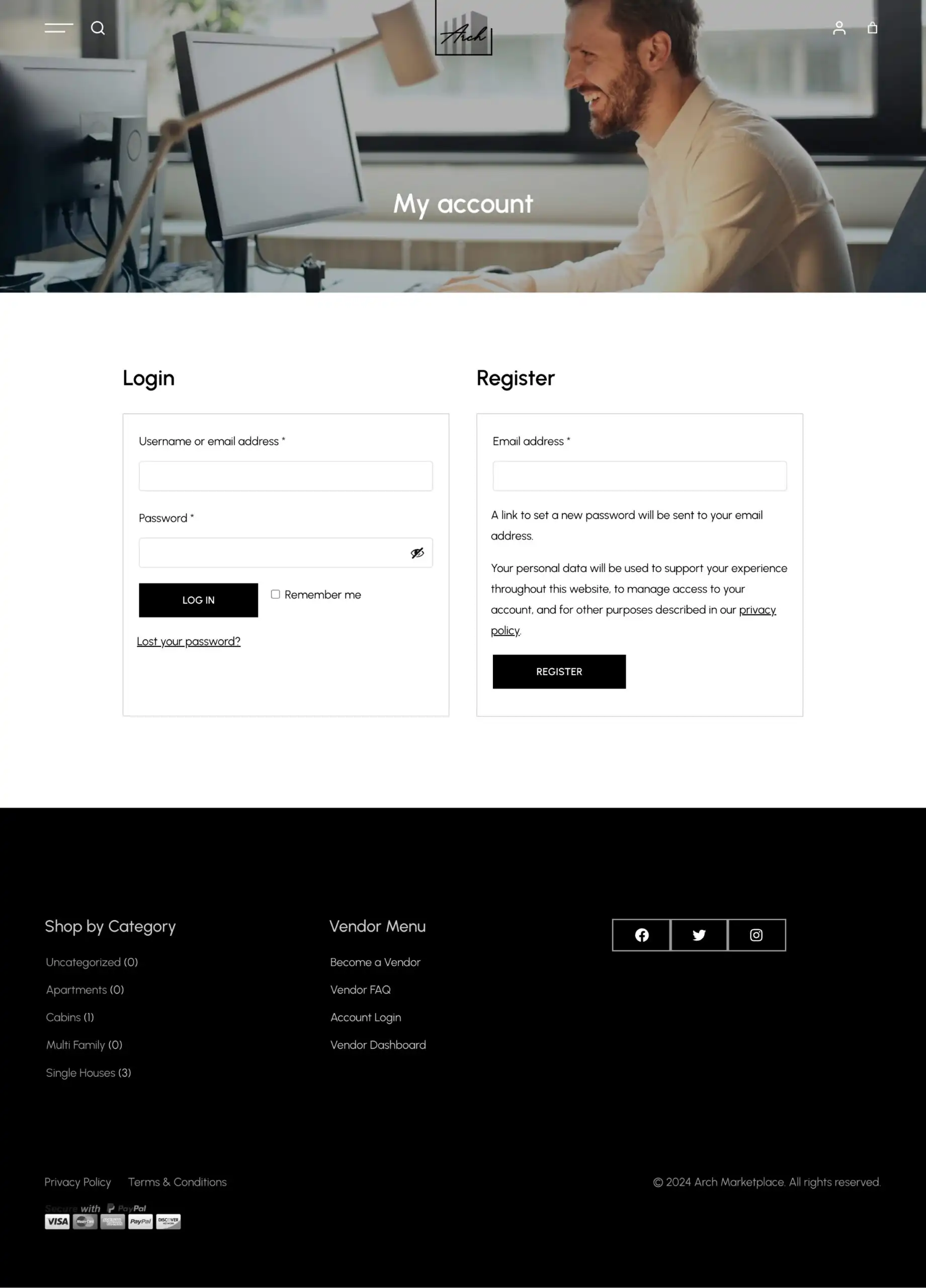 Arch Marketplace Account Page