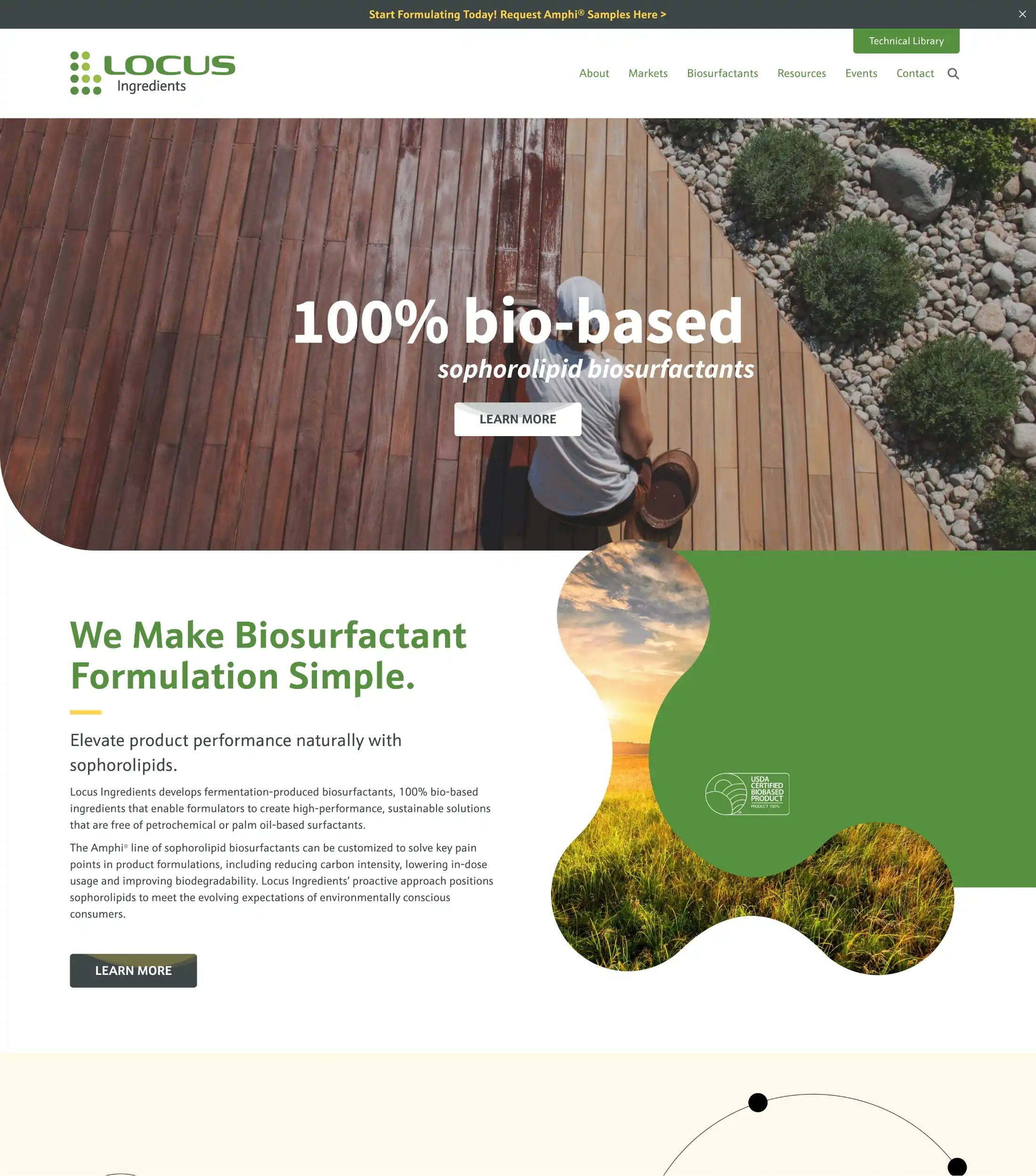 Locus Ingredients Website Homepage Screenshot