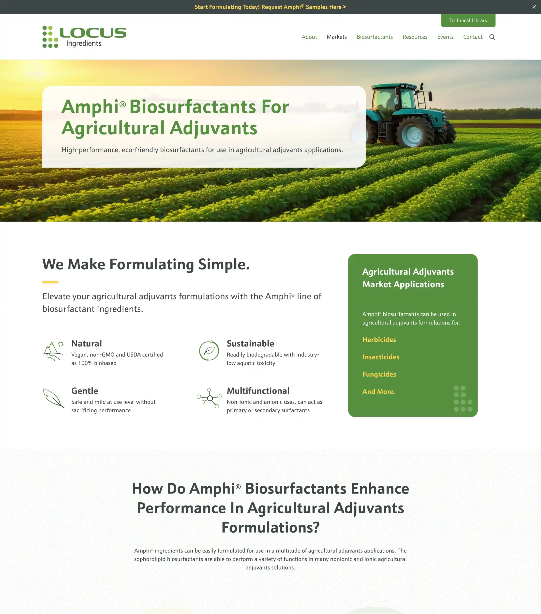Locus Ingredients Biosurfactants Website
